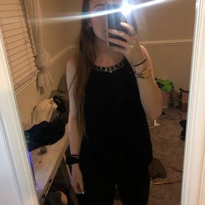 Halter tank top with jewels from express